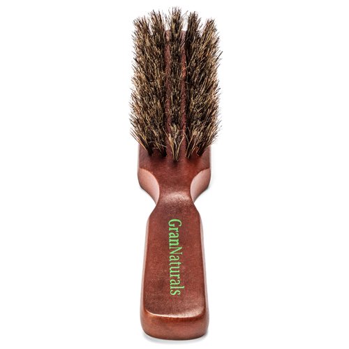 GranNaturals Soft Bristle Hair Brush for Men - Slick Back Hair Brush - Natural Wooden Boar Bristle Hairbrush for Styling Beards, Fades, Bristle Brush for Smoothing Thinning & Fine Hair, and Waves
