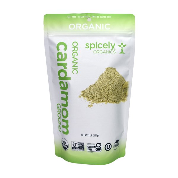 Spicely Organic Cardamom Ground 1 Lb Bag Certified Gluten Free