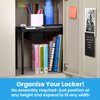 LockerMate Adjust-A-Shelf Locker Shelf & Organizer, Extends to Fit Your Locker, Includes Storage Drawer, Black