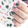 Kalolary 29Pcs Nail Stickers Water Transfer Fresh Nail Decals for Nail Art, Butterfly Palm Leaf Flower Nail Design Stickers for DIY Nails Design Manicure Tips Decorations