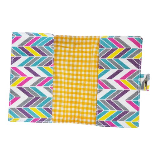 Colorful Zigzag Pattern Printed Canvas Passport Holder Cover Case WAS_11