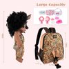 Nice2you Black Baby Doll in Take Along Backpack Carrier, 10in American African Girl Doll for Toddlers and Kids Aged 1-3 2 4 5 Year Old, Backpack for Baby Doll Accessories Storage