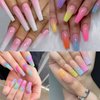 100 Pcs Soft Nail Sponges with 4 Claws Metal Grabber, Wsimily White Mini Nail Sponges for Ombre Metal Grabber Pen Nail Brush Nail Supplies Manicure Nail Art Tools Nail Accessories