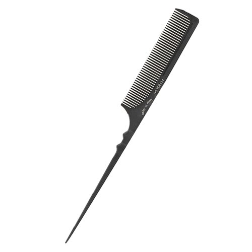 BORDSTRACT Rat Tail Comb, Fine Tooth Carbon Fiber Heat Resistant Teasing Combs, Pressing Combs for Hair Stylist(Black-03)