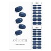 ohora Semi Cured Gel Nail Strips (N Cream Indigo) - Blue, Solid, Works with Any UV/LED Nail Lamps, Salon-Quality, Long Lasting, Easy to Apply & Remove - Includes 2 Prep Pads, Nail File & Wooden Stick