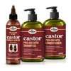 Difeel Pro-Growth with Castor Oil 3-PC Hair Care Set - Shampoo 12oz, Conditioner 12oz, & Hair Oil 8oz