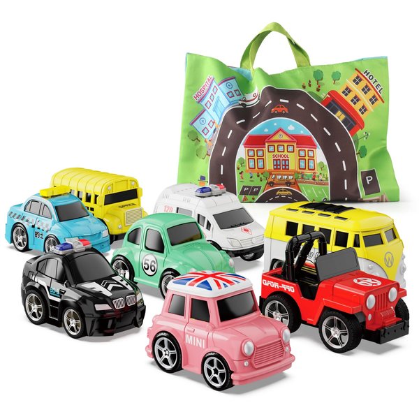 HONGTUO Car Toys and Playmat Storage Bag - City Vehicle Toys and Gifts for Toddlers Age 1-3