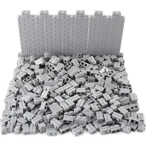 Feleph 360 Pieces 1x2 Masonry Profile Bricks Set MOC Building Blocks for Wall Parts and Pieces Diverse Bulk Toy Kit Compatible with Major Brands (Gray)