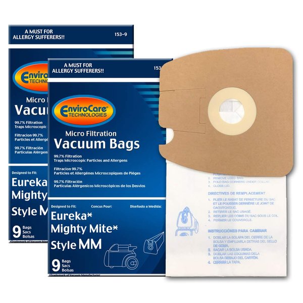 Envirocare Replacement Micro Filtration Vacuum Cleaner Dust Bags made to fit Eureka Style MM. Replaces Part# 60295C (Mighty Mite Vacuums) 18 pack