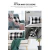 Syntus Set of 2 Buffalo Check Throw Pillow Covers Farmhouse Outdoor Plaid Square Pillow Cushion Case Black and White Polyester Linen for Christmas Thanksgiving Decor Car Bed Sofa, 18 x 18 inches