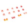 Summer Press on Nails Short Square Fake Nails Pink Gradient Full Cover False Nails with Yellow Lemon Designs Glitter Glossy False Nails with Glue Artificial Acrylic Nails for Women Girls 24 Pcs