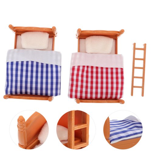 Miniature Dollhouse Bed Miniature Bunk Beds for Dollhouse, Dollhouse Bunk Beds Set 1 12 Scale, Doll House Furniture of Bunk Bed with Ladder, Dollhouse Furniture Decor