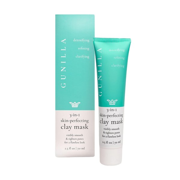 GUNILLA Skin Perfecting Clay Mask, Vegan, No Additives, 3-in-1 Deep Pore Cleansing Facial Mask, Refining, Detox & Spot Treatment, All-Natural, Pro-Grade, 35 Clay Masks 2.5 fl oz - Made in Sweden.