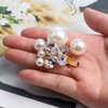 Sppry Small Sparkly Pearl Rhinestone Hair Clips - Butterfly Hair Accessories for Bridal Women Girls in Wedding Prom Party, Set of 5 PCS (Gold)