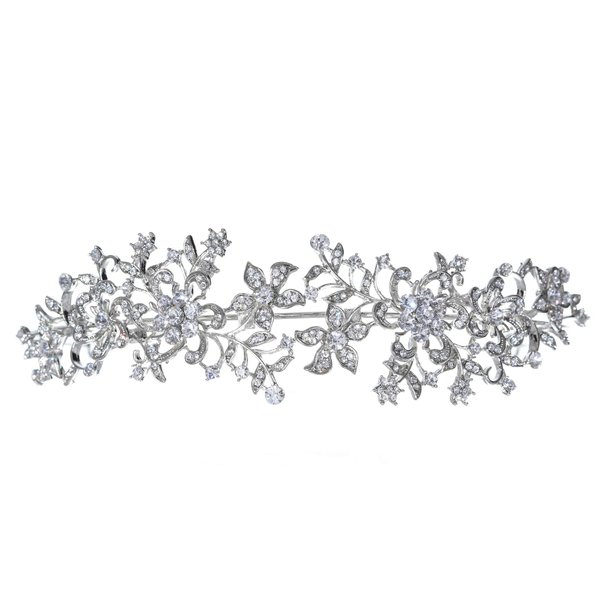 SAMKY Charming Flower Wreath Headband Style Crystal Bridal Tiara T1270