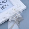 Vacaonio Wedding Pearl Crystal Hair Comb Rhinestone Bridal Hair Pin Hair Piece Silver Flower Hair Combs Arylic Flower Hair Comb Decorative Hair Accessories for Women and Girls Headdress
