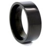 8mm Black Titanium Flat Pipe Wedding Band Size (14.5)