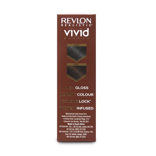 Revlon Realistic Vivid Colour Protein Infused Permanent Color Hair Dye with Color Lock Technology, Warm Chocolate 110ml