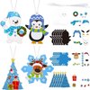 Civaner Christmas Crafts for Kids, Christmas Arts and Crafts DIY Christmas Tree Ornament Kit Make Your Own Christmas Craft Projects for Kids Ages 4-8 8-12, 4 Styles (60 Sets)