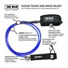 XM SURF MORE Longneck Surfboard Leash 10ft., COMP Cord Thickness (.220 in.), Ideal for Longboards, Manuever Without Stepping on Cord, Key Pocket, Unbreakable Swivels, Detachable Railsaver, Made in USA