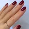 GLAMERMAID Dark Red Press On Nails Extra Short Square, Handmade Jelly Soft Gel Nails Burgundy Fake Nails Short, Glossy Dark Deep Red Stick Glue on Nail for Women Reusable Acrylic Stick on False Nail