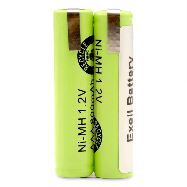 Exell 2.4-Volt Nickel Metal Hydride Razor Battery, EBR-BG2040, 800 mAh, Batteries for Electric Shavers