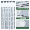 YIATN No Hook Grey Shower Curtain with Snap in Fabric Liner Set - Hotel Style with See Through Mesh Top Window, Modern Geometric Waterdrop Design,Water-Repellent & Washable, 71x74 INCH