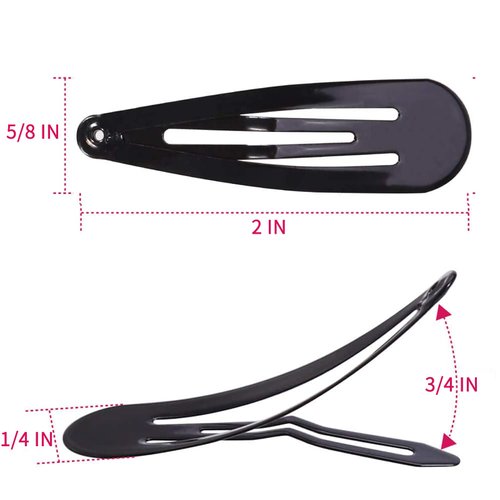 LLTGMV 2 Inch Hair Barrettes for Women, Metal Snap Hair Clips Accessories, Barrettes for Thin Hair - 20 Pack Black