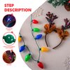 JOYIN 2PCS Christmas LED Necklace and Reindeer Headband, Light Up Christmas Necklace with 9 Bulbs, Christmas Headwear Christmas and Holiday Parties Xmas Costume Accessories Christmas Party Favors.