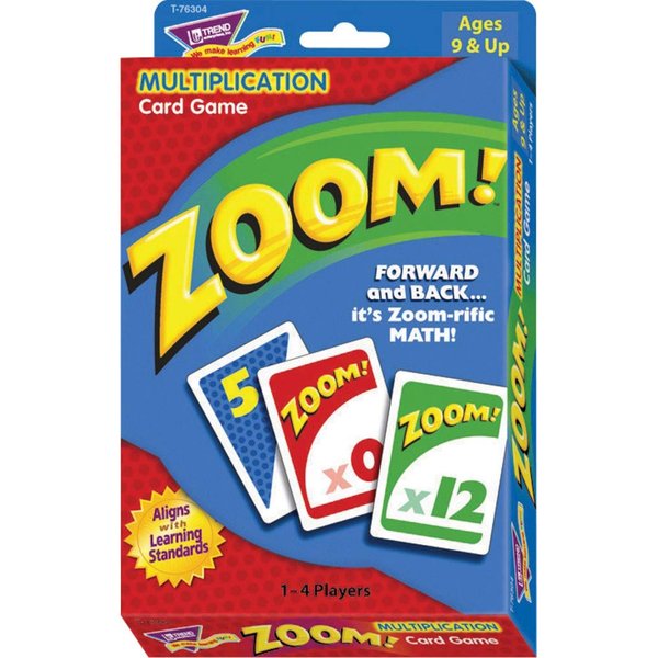 Trend Enterprises: Zoom! Multiplication Card Game, Use Addition Skills, Build Multiplication Skills, Test Probability, Surprise Cards Send Scores to Zero, 1 to 4 Players, for Ages 9 and Up
