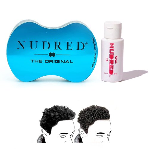 NuDred Coil I.T. Formula + Blue Mini Hair Sponge Brush with Small Holes, Curl Defining Moisturizer for Coils, Twists & Black Hair, 1 Oz Bottle