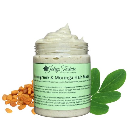 JoleyTexture Moringa fenugreek Hair Mask, with Essentials oils and herbs, For Natural Hair, type 4 hair | For All Hair Textures & Types, For Dry and Damaged Hair, 6 Oz
