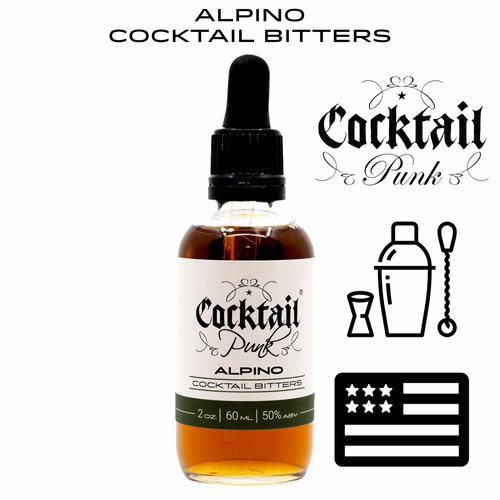 CocktailPunk Cocktail Bitters Small Batch Craft - Made in USA Using All Natural Organic Non GMO Fruits and Spices. (Alpino)