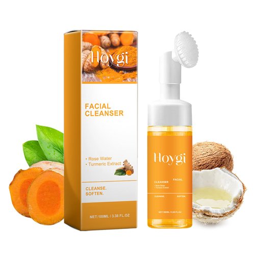 HOYGI Turmeric Face Wash, Turmeric Facial Cleanser, Turmeric Foaming Cleanser for All Skin, 3.38 Fl Oz/pcs