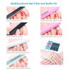 Pingispower Nail Files and Buffers, 16PCS Professional Nail File & Nail Buffer Block for Natural & Acrylic Nails, 100/180 & 600/3000 Grit Nail Filer, Dual Sided Washable Reusable Nail Care Tool Set