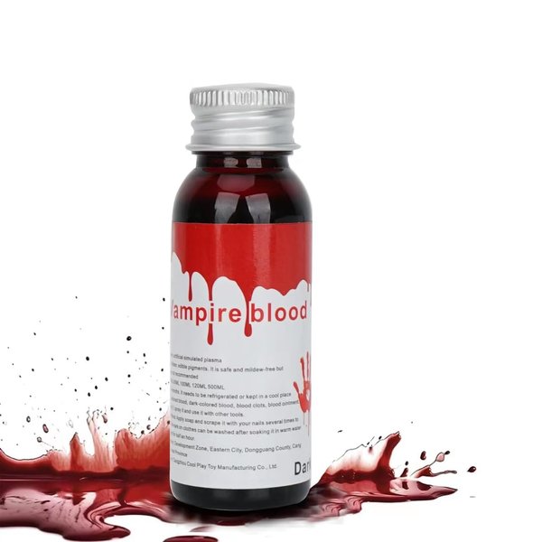 Halloween Fake Blood Makeup,Realistic Effects Fake Blood Washable for Scar Wound and Clothes,Fake Blood for Eyes Drips Nose Bleeds,For Halloween Cosplay SFX Zombie Vampire Special Effects Makeup