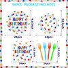 Happy Birthday Decorations 96 Pieces Happy Birthday Plates and Napkins Party Supplies Disposable Paper Birthday Plates and Napkins, Forks for Boys Girls Birthday Party Decorations