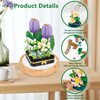 SYMIBRICK Flower Bouquet Building Set, 531PCS Mini Bricks Botanical Collection Building Blocks with Display Case, Artificial Plant Flowers Set for Adults, Birthday for Her (Tulips)