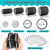 Selizo Hair Curlers 36 Pcs Set with 24Pcs Hair Curlers 4 Sizes and 12 Pcs Hair Clips for Long Medium Short Thick Hair, Black