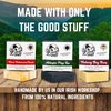 The Black Stuff All Natural Bar Soap for Men Handmade Cold Process Soaps with Organic Ingredients and Essential Oils - Mens Soap for Daily Use, Pine Tar, Citrus Cedarwood and Bay Rum Soaps (Pack of 3)