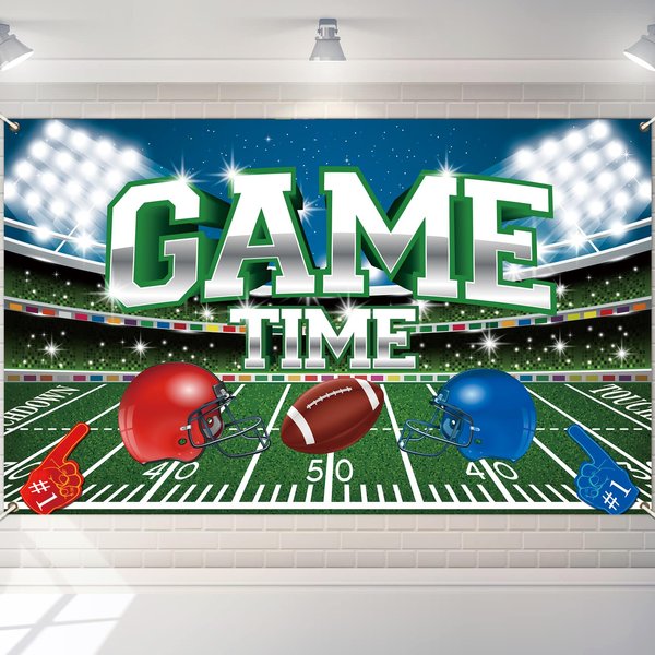 Football Backdrop, Football Field Backdrop Banner 72 x 44'' Football Themed Party Supplies for Football Birthday Party Decorations Baby Shower Photography Decor