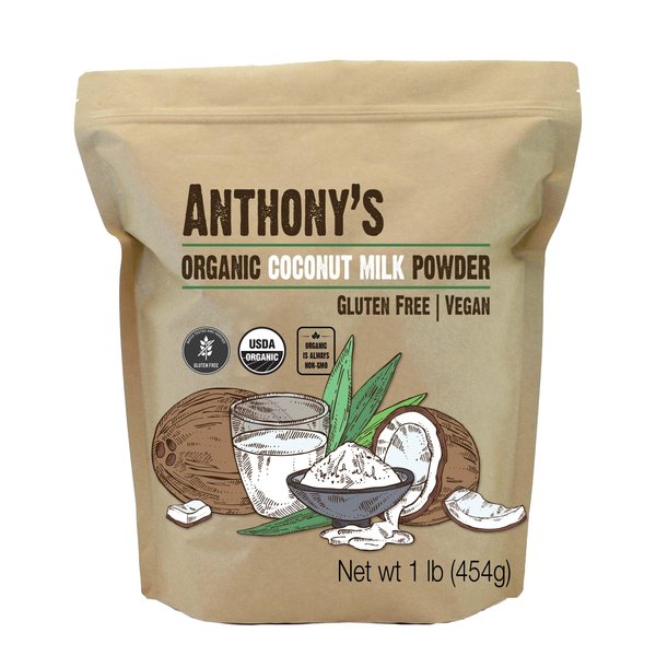 Anthony's Organic Coconut Milk Powder, 1 lb, Gluten Free, Vegan & Dairy Free, Creamer Alternative, Keto Friendly