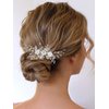 Latious Flower Bride Wedding Hair Comb Silver Pearl Bridal Hair Clip Crystal Hair Piece Hair Accessories for Women and Girls