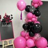 MOXMAY Black and Hot Pink Balloons Garland Arch Kit With Clear Bobo Balloons, 151Pcs Latex Balloons Different Sizes 18 12 10 5 inch for Valentine Day Birthday Holiday Party Decorations