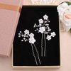 Fstrend Bridal Wedding Hair Pins Silver Sparkly Rhinestones Pearls Flower Hair Pin Bride Hairpieces Gorgeous Hair Accessories for Women and Girls(Pack of 2) (Silver)