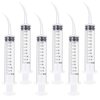 Benvo 6 Pack Disposable Dental Syringe 12ml with Curved Tip Dental Irrigation Syringe for Mouthwash Oral Care, Tonsil Stones Squirt Liquid Injection, Oil, Glue, Lab Pet Feeding(With Clear Measurement)