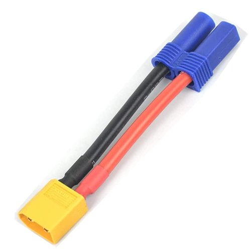 JIECHUN 2Pairs XT60 to EC5 Male Female Adapter, XT60 to Male Female EC5 Connector Adapter RC LiPo Battery Connectors