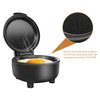 Hyvance Smart Fried Egg Cooker, Automatic Fried Egg Maker for 6 Features like Sunny Side Up, Over Easy, Fully Cooked & More. Auto Power Off, Alarm, Round Shape, Non Stick Coating (Black)