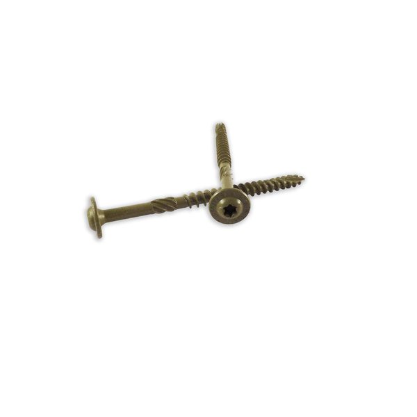 WoodPro Fasteners ST516X6-25PC 5/16-Inch by 6-Inch Length Round Washer Head Exterior Wood Screws, 25-Pack , Gold