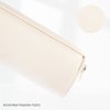DOBMIT Big Capacity Pencil Case, Pure Color Pen Pouch with Zipper Stationary Storage Bag for Adult Students Officers, Cream White